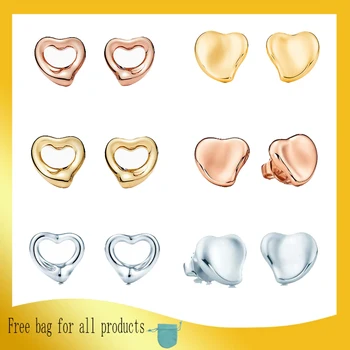 

Woman Earring Heart-shaped Cutout accessories Geometric heart shape Silverware 925 Sterling silver Jewelry Valentine's Day gift