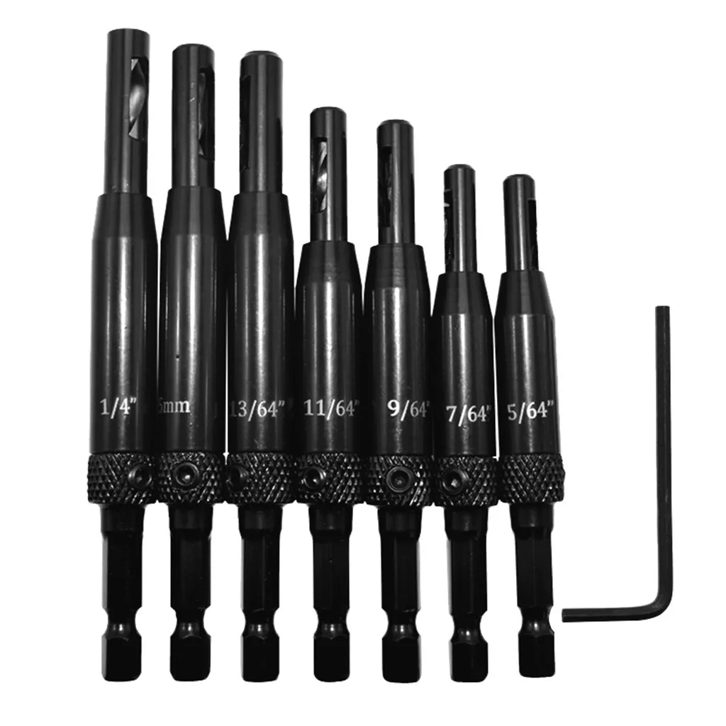 Center Drill Bit Doors Self Centering Hinge Tapper Hole Puncher Wood Tools Hinge Hardware Drill spanner#CL3