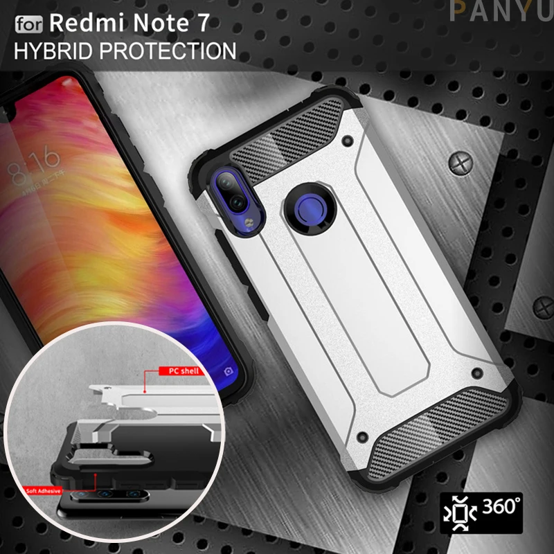 Case For Xiaomi Redmi Note 7 K20 Pro S2 6 5 Plus Armor Luxury Shockproof Hard PC TPU Silicon Phone Cover Anti-Fall Shell |