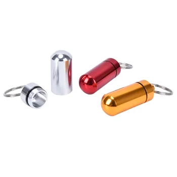 

1Pcs Mini Pill Box Waterproof Aluminum Pill Box Medicine Case Container Bottle Holder Keychain Carabiner Outdoor Pill Case