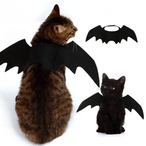 

2019 New Halloween Pet Dog Costumes Bat Wings Vampire Black Cute Fancy Dress Up Halloween Pet Dog Cat Costume