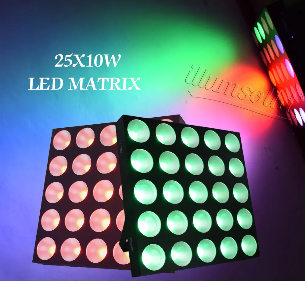 25x10W LED Matrix Light DMX 3in1 LED Stage Light Background RGB Matrix Beam Light for Music evening, Theater,Pub