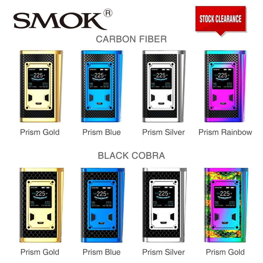 Хит оригинал SMOK Majesty 225 Вт TC Box MOD роскошное издание питание от 18650 батарейный мод