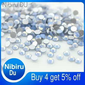 

SS3-SS12 1440pcs Blue Opal 1.9-3.2mm Flat back Crystal non-hotfix Glue on Crystal Nail Art Rhinestones for crafts nail sticker