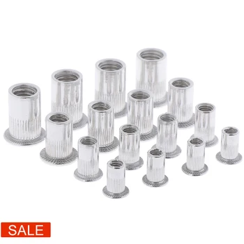 

100pcs Threaded Rivet Nut Inserts Rivnut Nutsert M4 M5 M6 M8 Mixed Kit Set Repairing Tools Steel Aluminum Rivet Nuts Kit