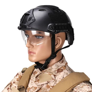 

FAST PJ Cycling Glasses Type Protective Tactical Helmet - Black/Tan