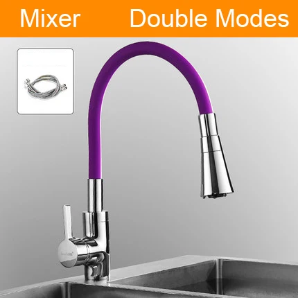 Senlesen Single Cold& Mixer Water Kitchen Faucet Silica Gel Nose Any Direction Rotating Torneira Cozinha Single Handle Tap - Цвет: mixer 2-ways