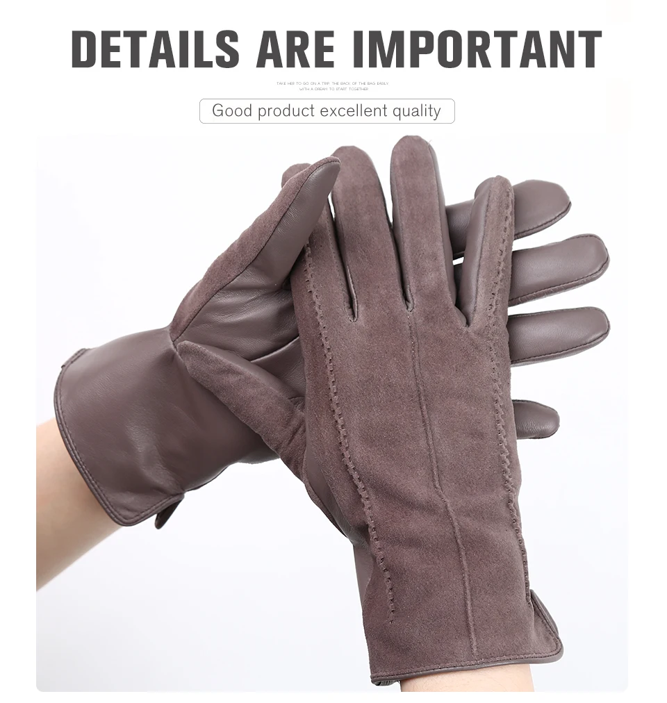 Colored Suede women's leather gloves,warm winter gloves,High-end leather gloves women,winter sheepskin women's gloves-2007