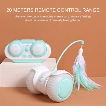 

Pet Electric Smart Balance Led Luminous Remote Control Car Funny Cat Toy Gray Feather lithium Battery Capacity