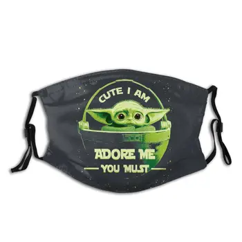 

Baby Yoda Non-Disposable Face Mask with Filter The Mandalorian Star Wars Anti Haze Dustproof Mask Respirator Mouth Muffle