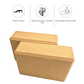 

Yoga Block Cork Wood Yoga Brick Soft EVA Foam High Density Yoga Block to Support Poses Sports Exercise Gym Foam