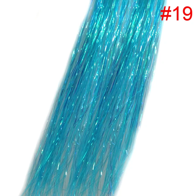 Sparkle Shiny Hair Tinsel Holographic Hair Dazzles Bling Twinkle Glitter Hair Extensions Colorful Hair Accessories For Braiding 1pc color19