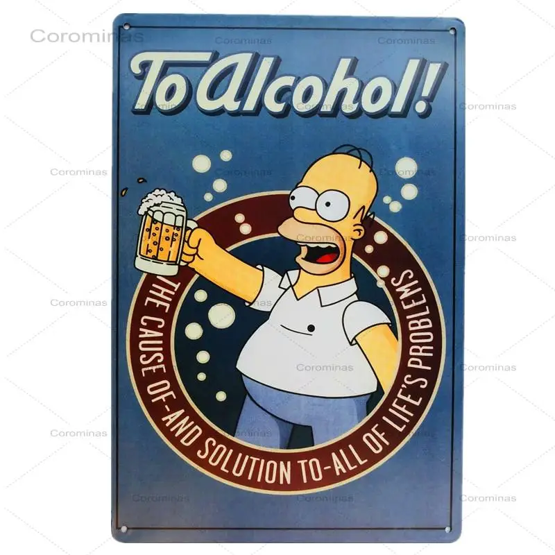 

Metal Tin Signs To Alcohol Plaque Wall Poster Vintage Plate Home Decor Beer Bar Decoration Metal Poster Pub Metal Plates