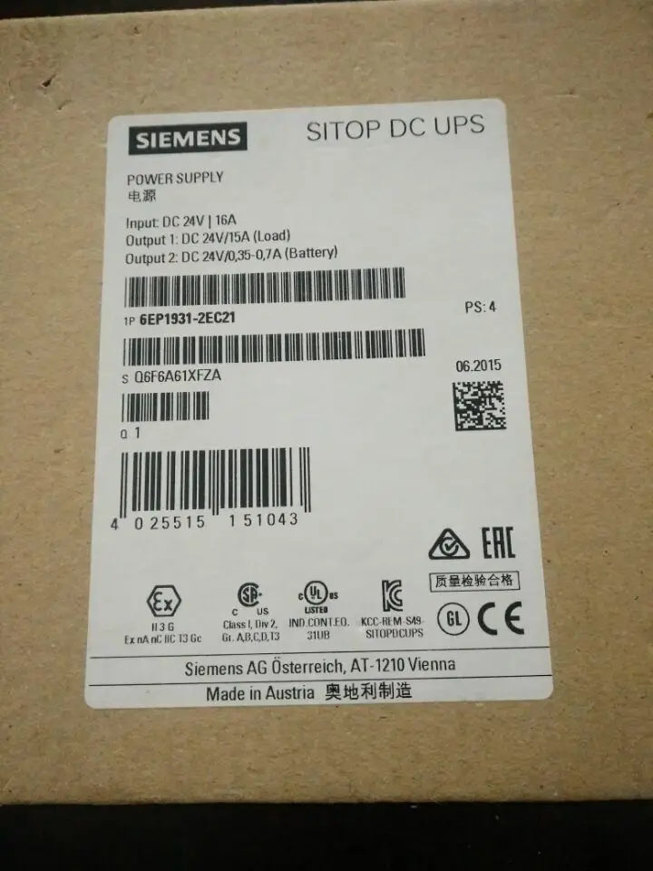 Новый в коробке SIEMENS импульсный источник питания 6EP1931-2EC21 Бесплатная доставка |