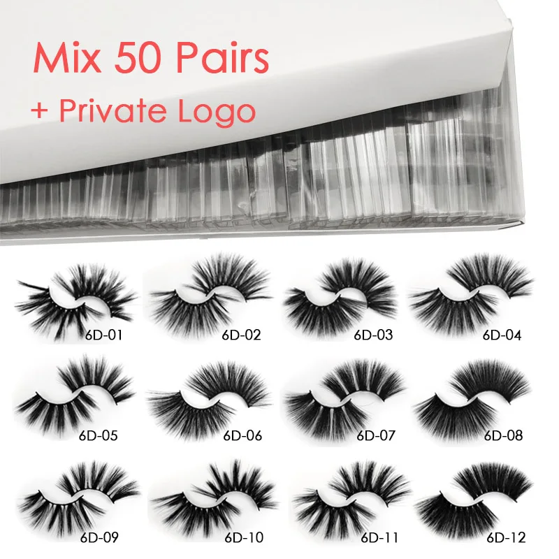 50 Pairs WITH LOGO 25 мм ресницы,, 20 Вт, 30 Вт, 40/50/100 пар Длинные ресницы серо-коричневого цвета для макияжа 3d норковых ресниц оптом драматический накладные ресницы, макияж, губная помада - Цвет: 50 Pairs WITH LOGO