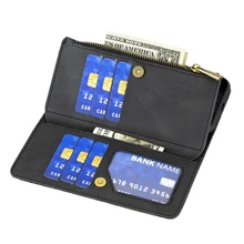  For Samsung Galaxy S21 Ultra Plus S20 FE 5G A32 A52 A12 A72 A42 A22 A21S Wallet Case Leather Pattern Zipper Cover 