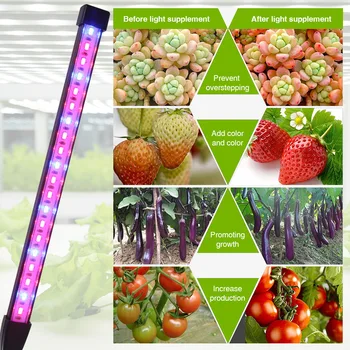 

For Indoor Plants Garden Strip With Timer USB Powered Greenhouse LED Grow Light 3 Colors Aluminum 5 Dimmable Levels Auto On Off