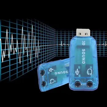 

Portable 3D Audio Card USB 1.1 Mic / Speaker Adapter 7.1 CH Surround Sound Headphone Audio Adapter for PC Computer Laptop
