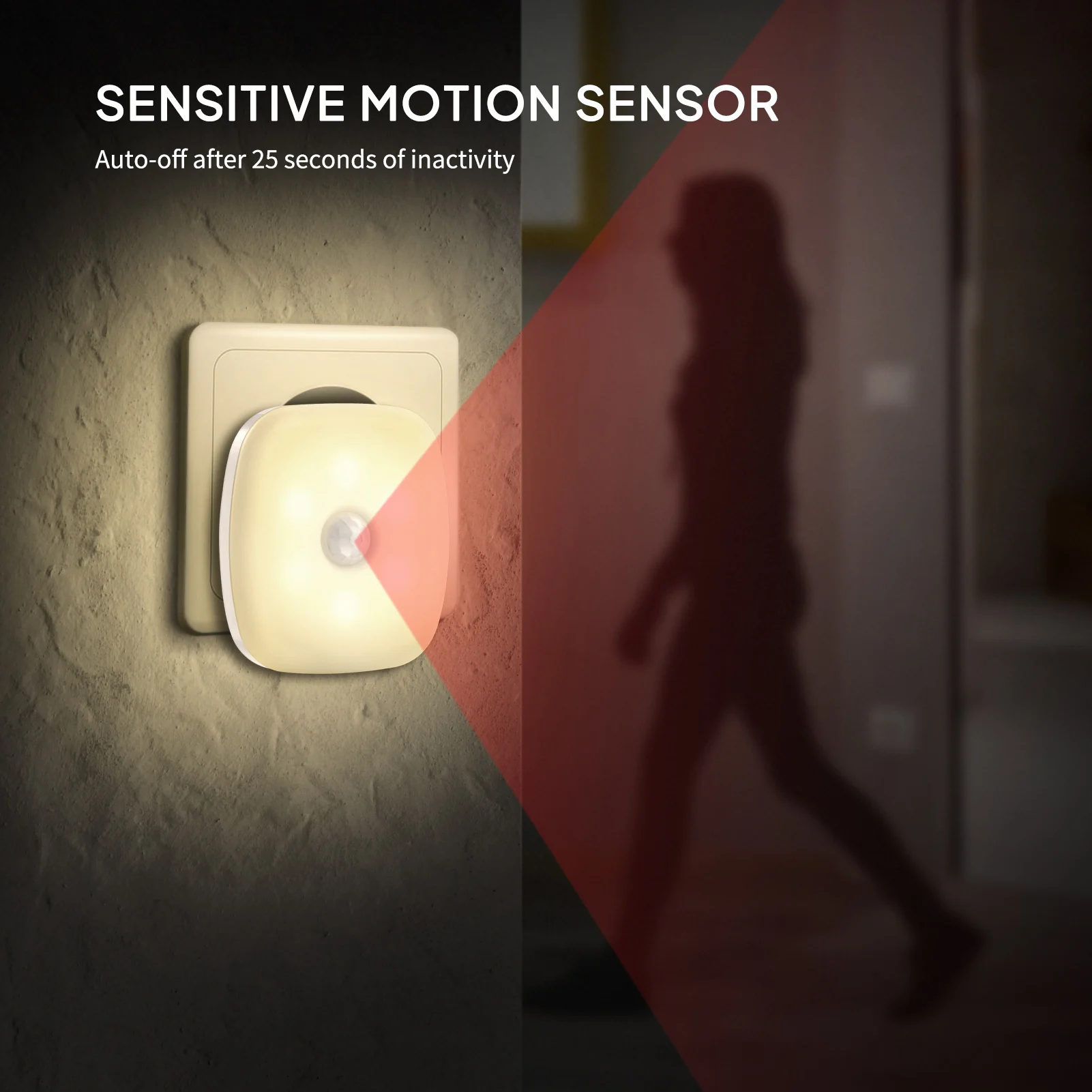Motion Sensor Light, LED Night Light, LED Motion Sensor Light, Night Light, Motion Sensor Night Light, LED Night Lamp, Motion Sensor LED Light, Motion Sensor Lamp-Night Light Met Eu Plug Smart Motion Sensor Led Night Lamp