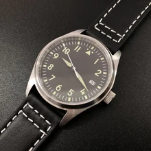 Модные женские мужские часы пилота нержавеющая сталь часы 200 м водонепроницаемое сапфировое стекло 39 мм NH35 наручные часы для мужчин