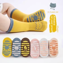 Chaussettes antidérapantes en Silicone pour enfants, 1 paire, pour nouveaux nés, pour garçons et filles, maintien au chaud, absorbe la sueur, automne et hiver 