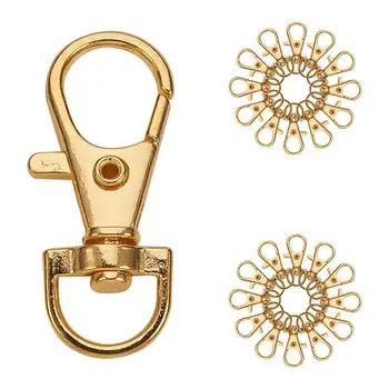 

50Pcs Aluminum alloy Swivel Lobster Claw Clasps Snap Hook 35x1m Gold