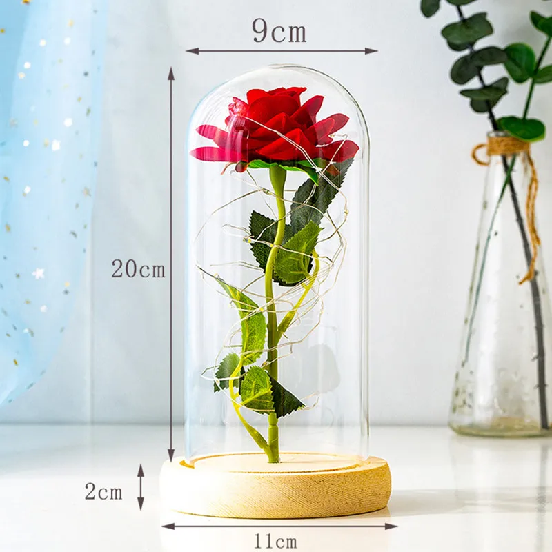 Artificial Rose LED Light Artificial Rose LED Light Valentines Day Gifts for Mother Mon Boyfriend Girlfriend Bridesmaid Gift Wedding Favors for Guests artificial rose led light