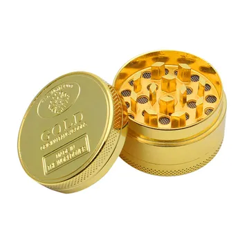 

Tobacco Grinder Cigarette Creative 4-layer 40mm Herb & Spice Mills Gold Metal Type High Quality Herbal Herb Tobacco Grinders YL5