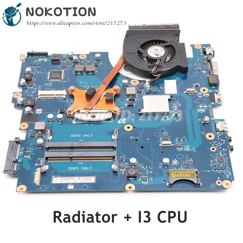 NOKOTION For Samsung R540 NP-R540 Laptop Motherboard HM55 DDR3 Free cpu + Radiator BREMEN-C Replace R540 with ATI GPU