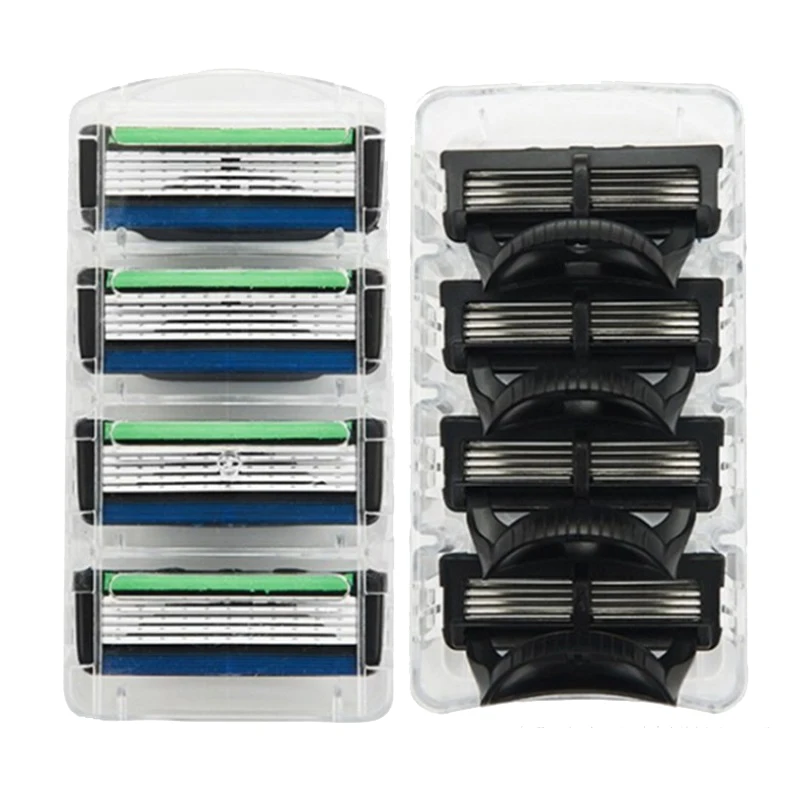 4 шт./уп cuchilla de afeitar para hombres cuidado de la Кара de seguridad 5 capas де inoxidable casete de afeitar par