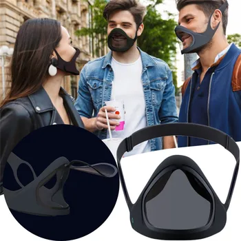 

Double Anti-fog Protective Facemask Smart Magnetic Mascarillas Dustproof Washable Cubrebocas Can Be Opened Drinking Mascaras