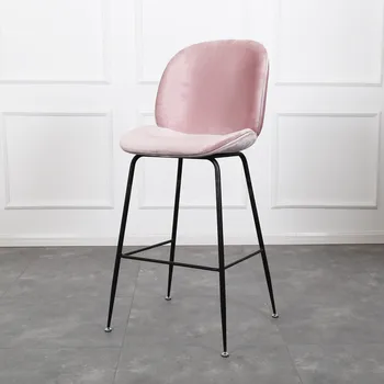 

Modern Dining Chair Family Hotel Hight Stool Restaurant Soft Bag Milk Tea Shop Leisure Chair Bar Chair Bar Stools