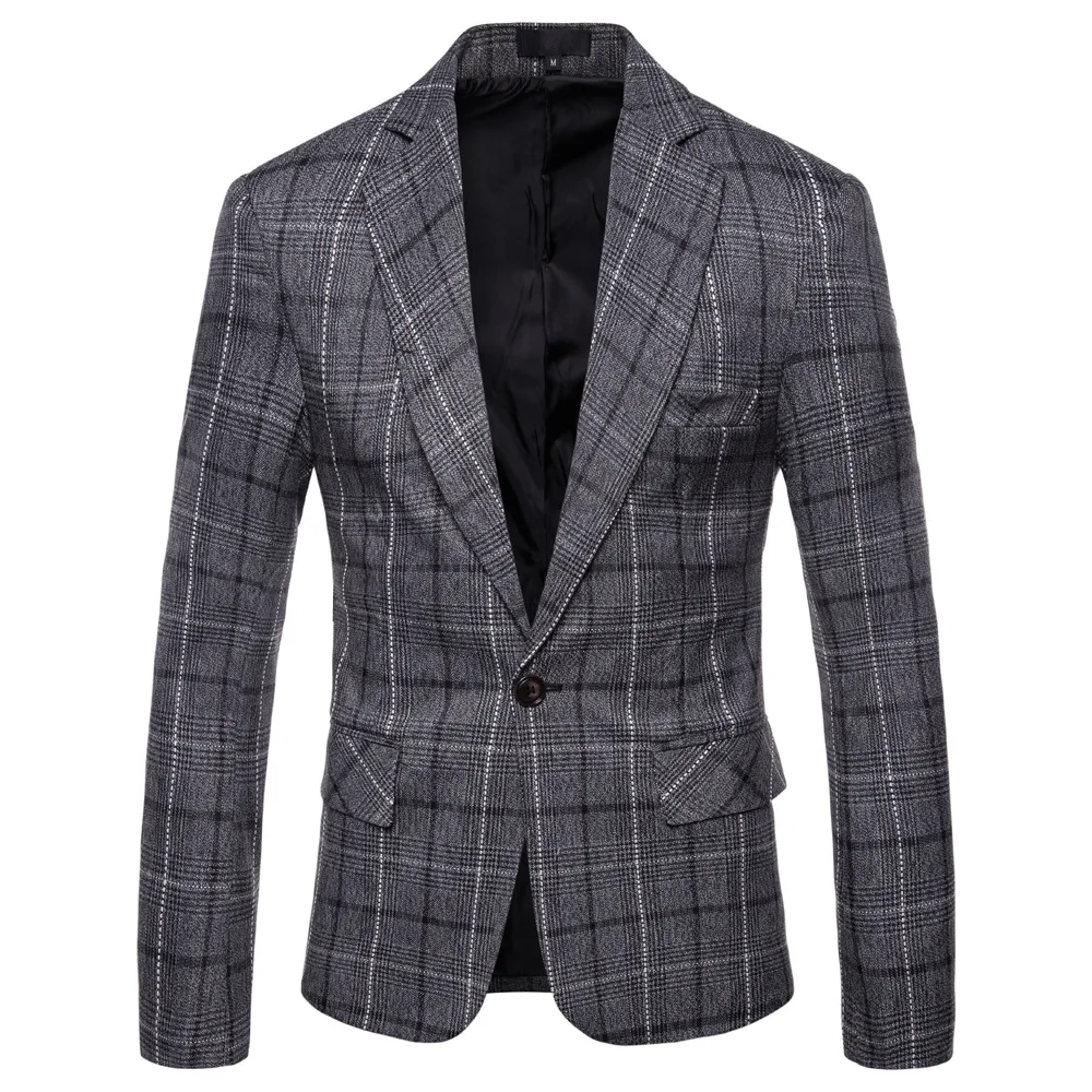 

2019 AliExpress Hot Selling Men Pattern One-Button Casual Suit Autumn New Style