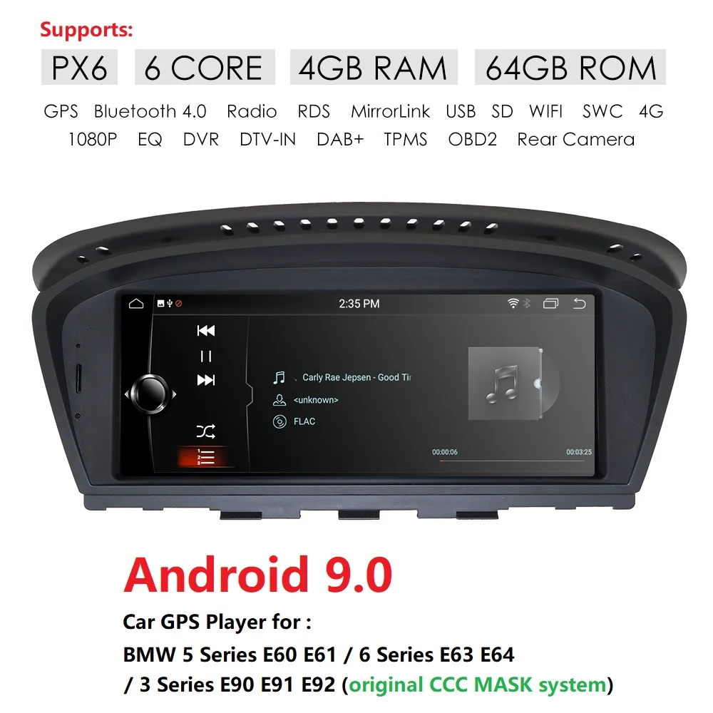 

Android 9.0 IPS screen Car radio multimedia player for BMW 5 Series E60 E61 E63 E64 E90 E91 E92 CCC system gps navigation
