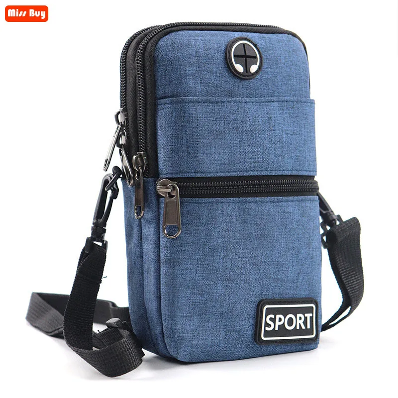 

High Quality Oxford Cloth Shoulder Bag Man Universal Mobile Phone Pouch CellPhone Bag for Iphone 12 Mini 11 Pro Max 6 7 8 Plus