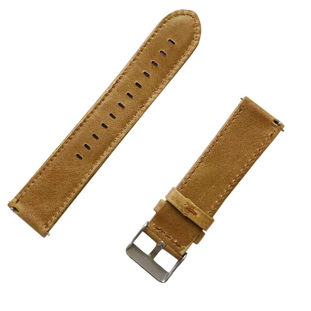 

Quick Release Watch Band 22mm Genuine Leather Wrist Strap Men's Watch Strap