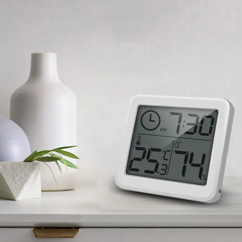 Multifunction Thermometer Hygrometer Automatic Electronic Temperature Humidity Monitor Clock 3.2inch Large LCD Screen Cheaper |
