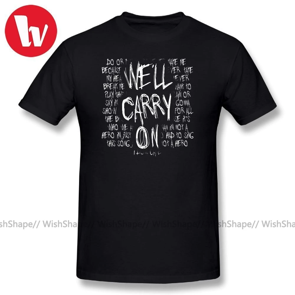 My Chemical Romance футболка Mcr We'll Carry On T Shirt Мужская Базовая с буквенным принтом летние