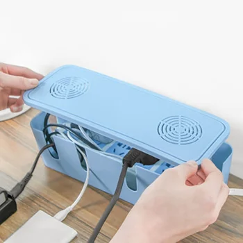 

Household Office Wire Storage Box Power Cord Safe To Charger Desktop Finishing Box Cable Box Plug-in Board Storage Box DF