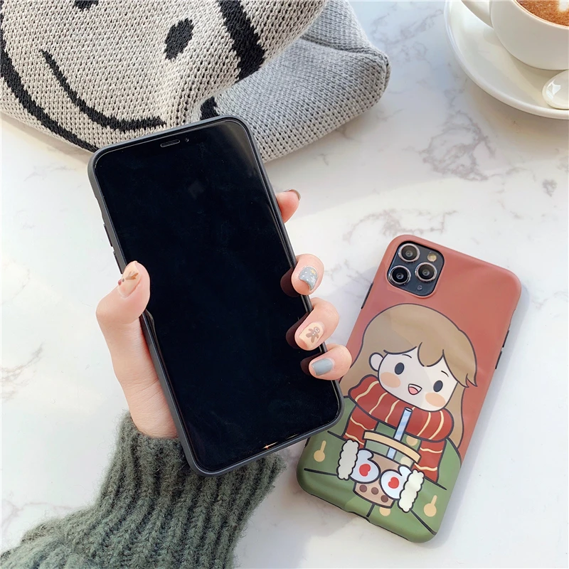 Мультяшный зимний мягкий IMD чехол для телефона для iPhone 7 Plus 8 X XS Max XR задняя крышка Капа Fundas