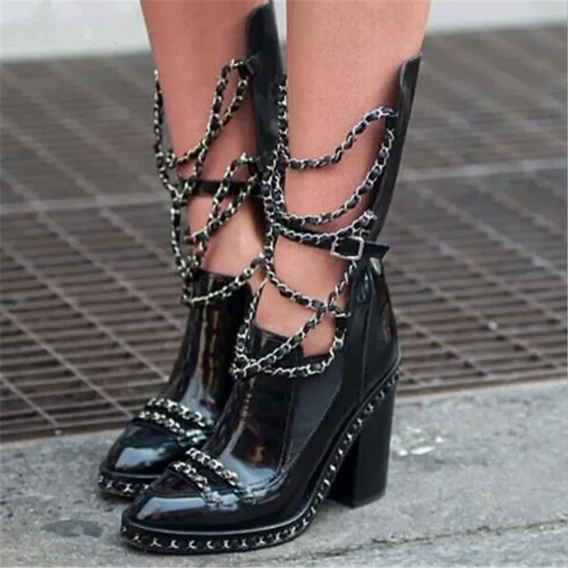 Style 6 Botines Mujer; коллекция года; женские ботильоны на тонком высоком каблуке, украшенные заклепками и молнией; Emma King; женская обувь с острым носком - Цвет: Style 6