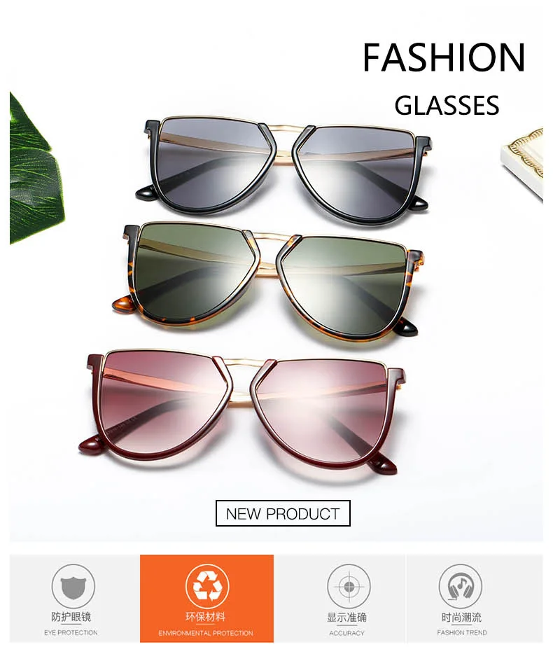 Модные солнцезащитные очки с полуоправой, Новое поступление, готические Оттенки для женщин, роскошные Брендовые очки Lunette De Soleil, ретро очки UV400