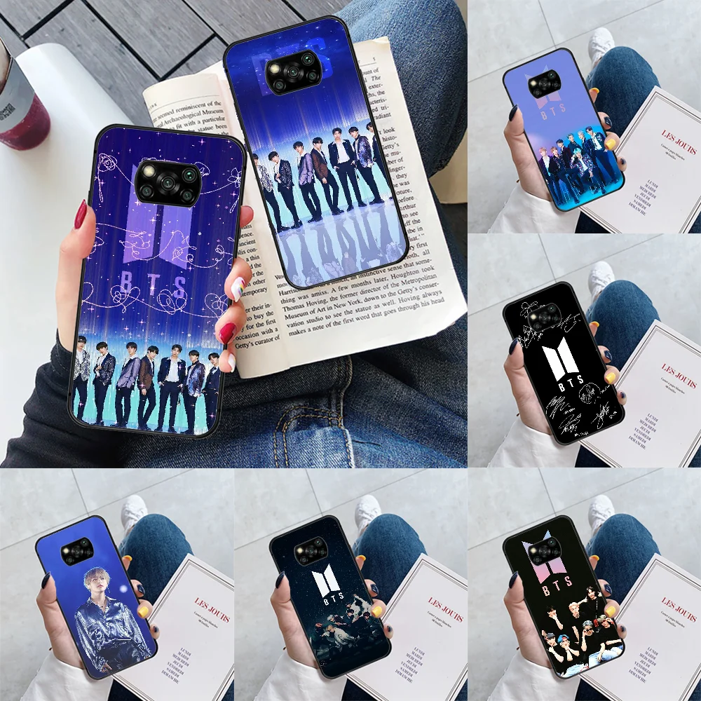 Чехол для телефона Kpop Boys Bangtan Корпус Корпуса Xiaomi Mi A2 A3 8 9 SE 9T 10 10T Lite Pro Ultra Poco X3 черный