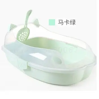 

Cat Sand Pot Semi-closed Cat Toilet Anti-splash Small Kitten Feces Open Sand Pot Cleaning Supplies Big Size