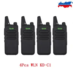 4 шт. WLN мини рация KD-C1 UHF 400-470 МГц портативная двухсторонняя радиостанция связь радиоприемник приемопередатчика