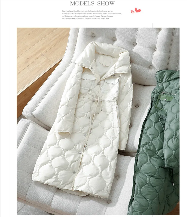 white bubble coat Winter 90% White Duck Down Jacket Female 2021 Ultra Light Elegant Warm Puffer Coat Casual Single Breasted Woman Parkas Outwear long puffer