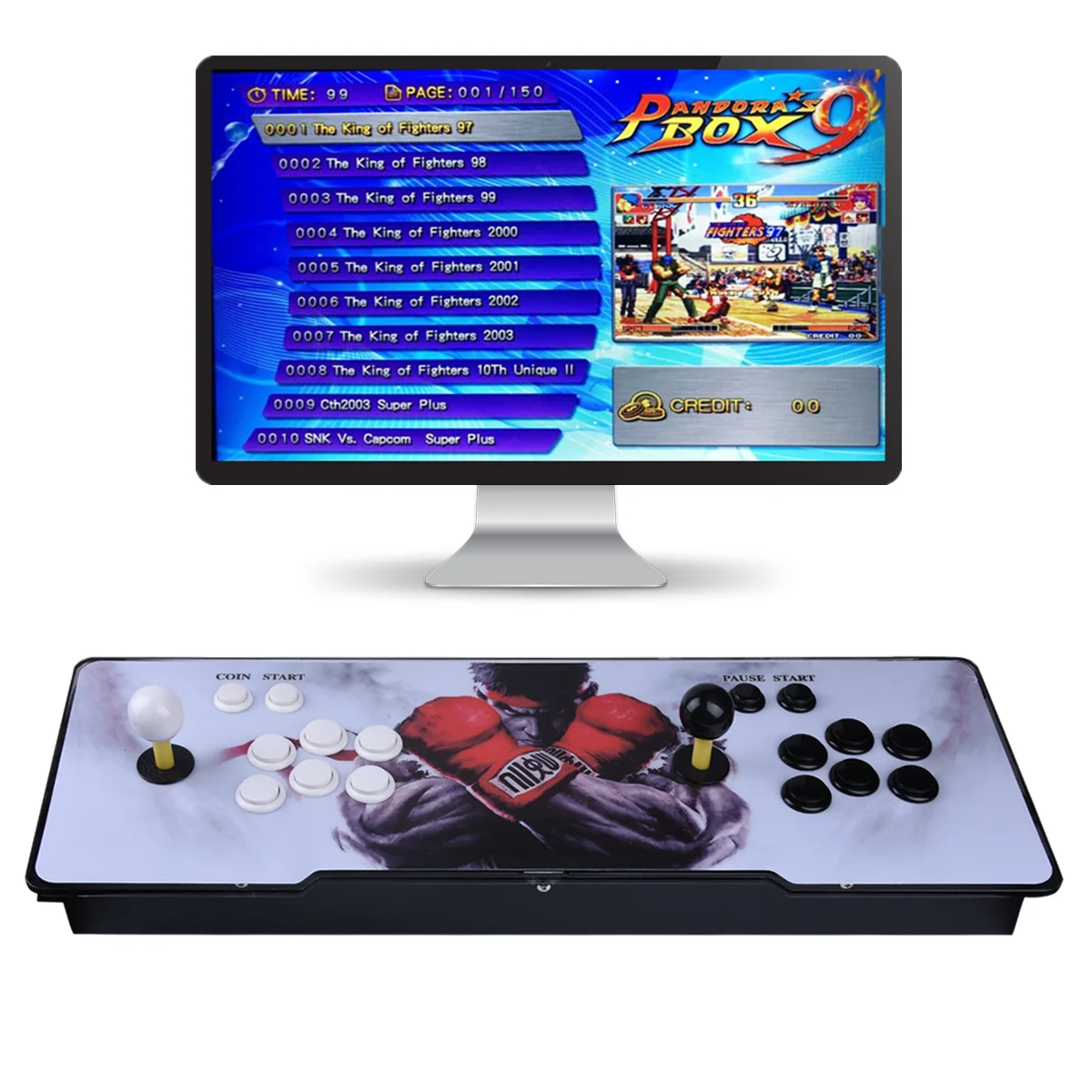 

3A 1500 Games Pandora's 9 2 Players Arcade Game Machine Cabinet Console HDMI VGA