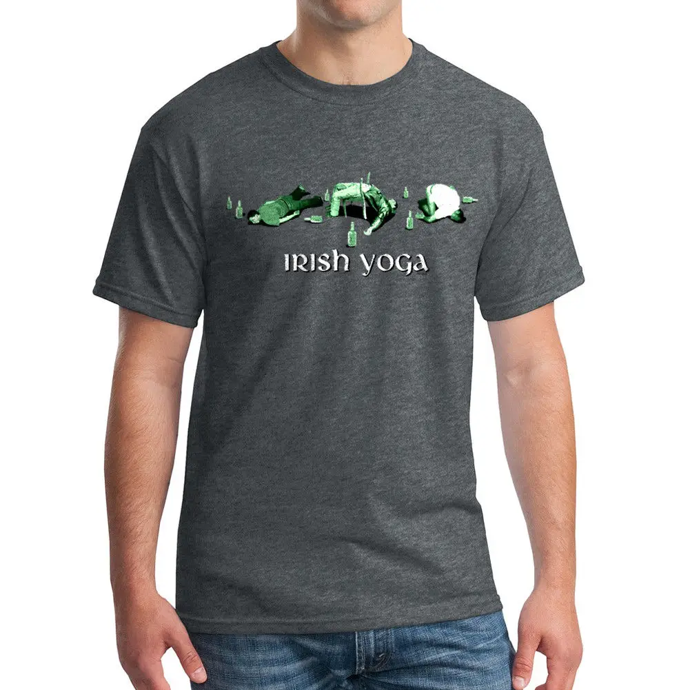 

Humor Irish Yoga Men'S Dark Heather T Shirt New Sizes S 2Xl Mans Unique Cotton Short Sleeves O Neck T Shirt