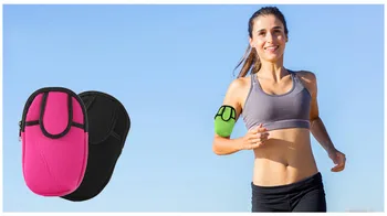 

Mobile phone arm bag men and women sports equipment fitness arm bag wrist bag outdoor sports running pocket arm bag W