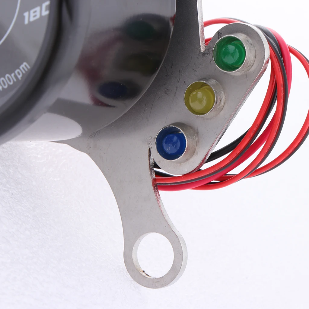 Universal Digital Motorcycle LCD Screen Speedometer Odometer Techometer Gauge Dual Speed LED Backlight Black Shell